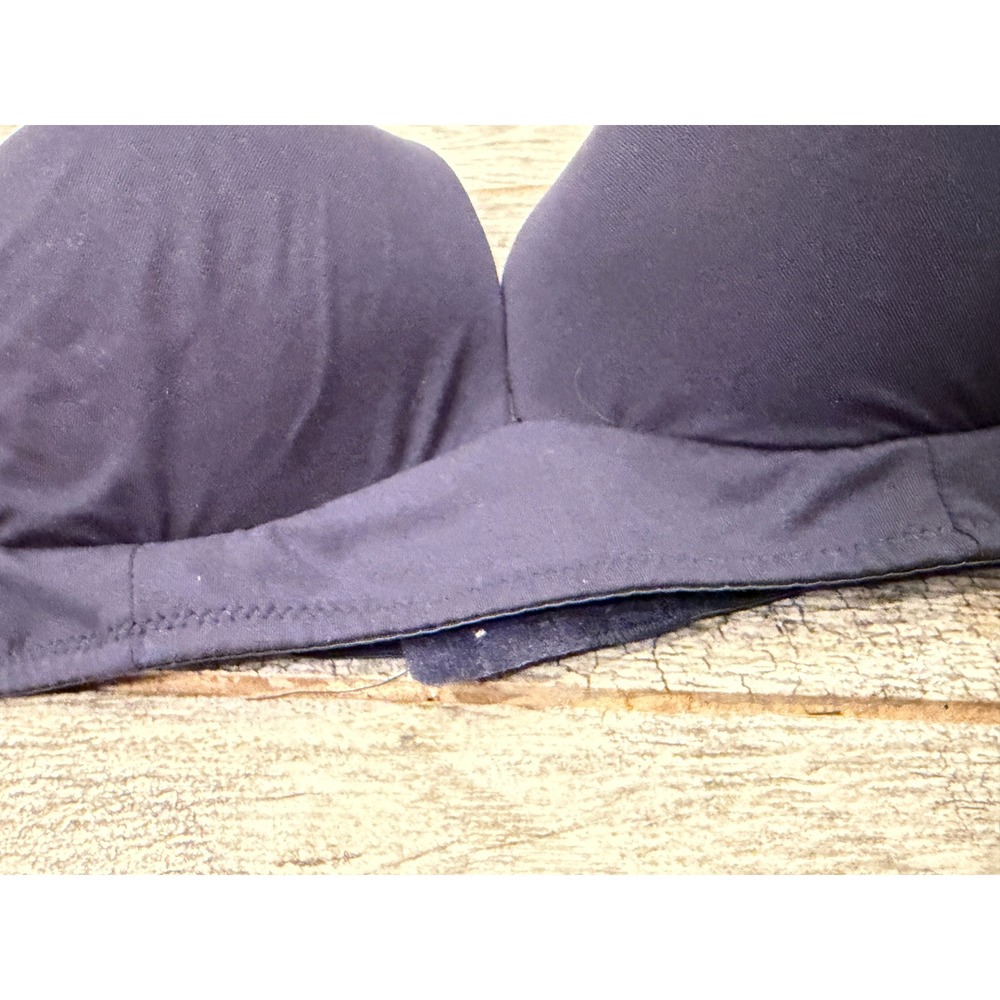 Laura Ashley Bra 38C Navy Blue Wire Free Comfort Lace Trim 38 C NWT Wireless - Picture 10 of 12